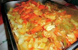 Portuguese Fried Cod with Shrimp and Potatoes Recipe