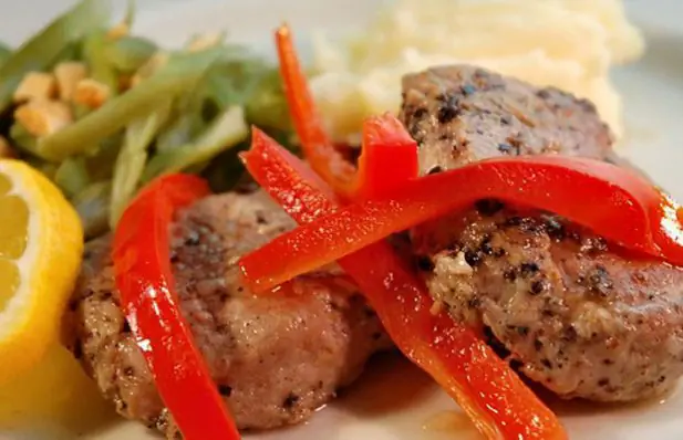 Yum Portuguese Pork with Red Bell Peppers Recipe