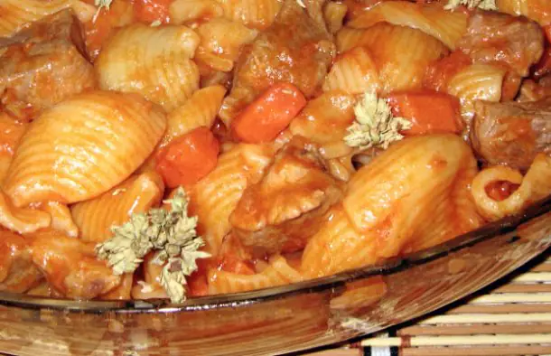 Portuguese Style Shell Pasta and Pork Stew Recipe
