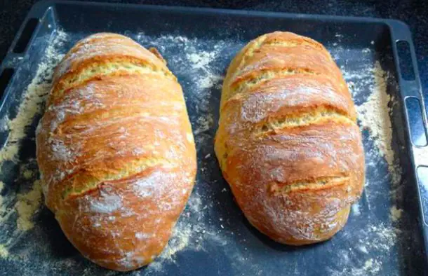 Portuguese Crusty Homemade Bread Loaves Recipe