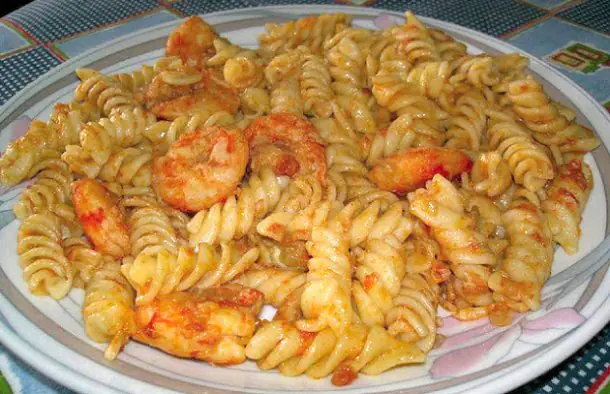 Quick Portuguese Style Pasta with Shrimp Recipe
