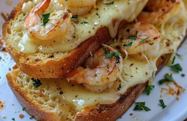 Portuguese Cheese, Garlic and Shrimp Toast Recipe