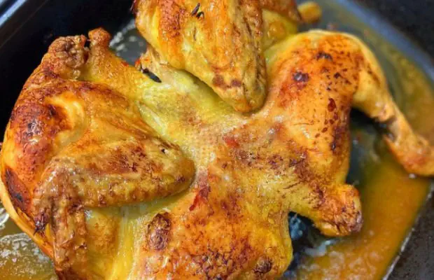 Portuguese Butterflied Oven Roasted Chicken Recipe