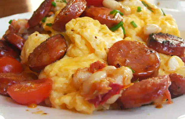 Paula's Portuguese Chouriço Scrambled Eggs Recipe