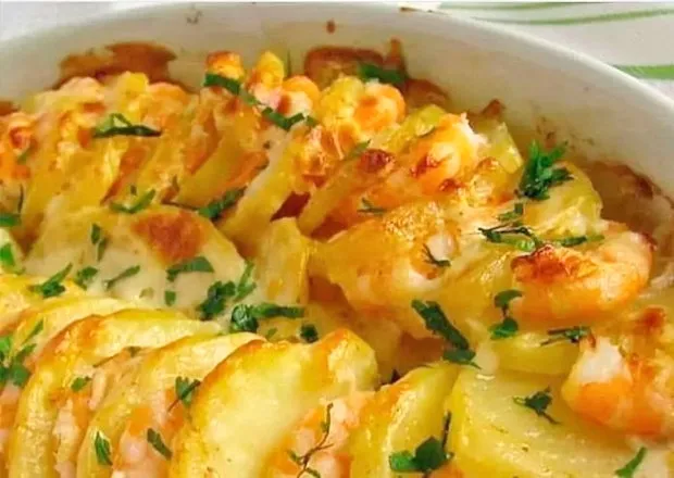 Yummy Portuguese Shrimp and Potato Gratin Recipe